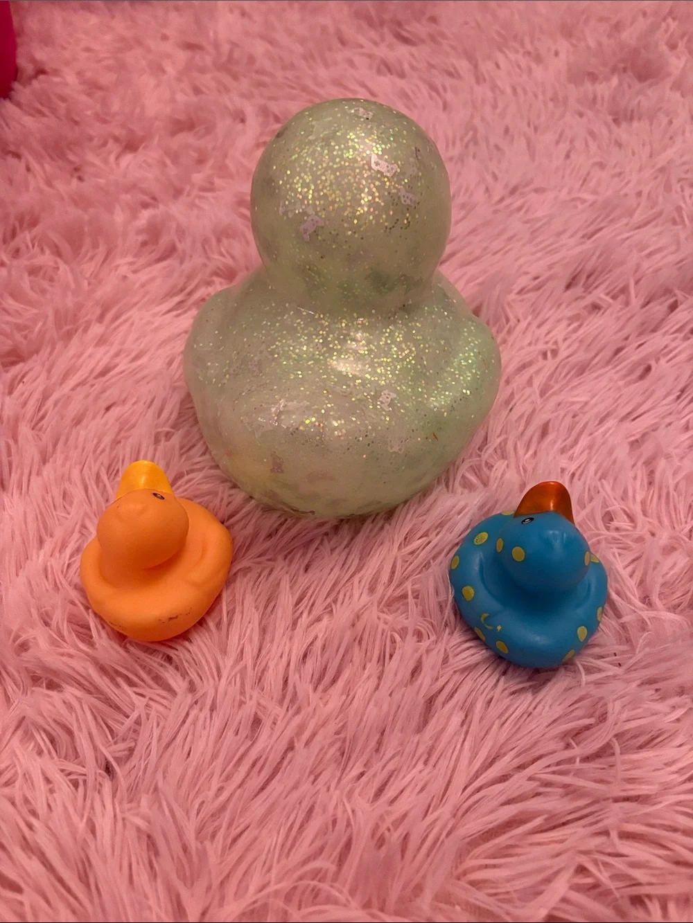 Sparkle Green, yellow and blue Duck Trio